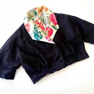 Funky & Unique Crop Jacket - Handmade - Solid & Floral - Size M/L